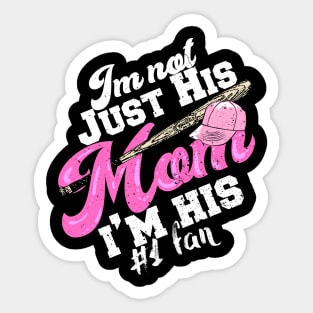 'I'm Not Just His Mom' Cute Baseball Mom Gift Sticker